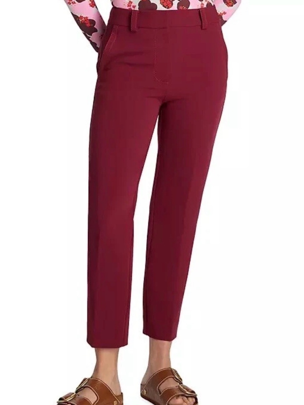 St. John red Straight Leg Pants Sz 14